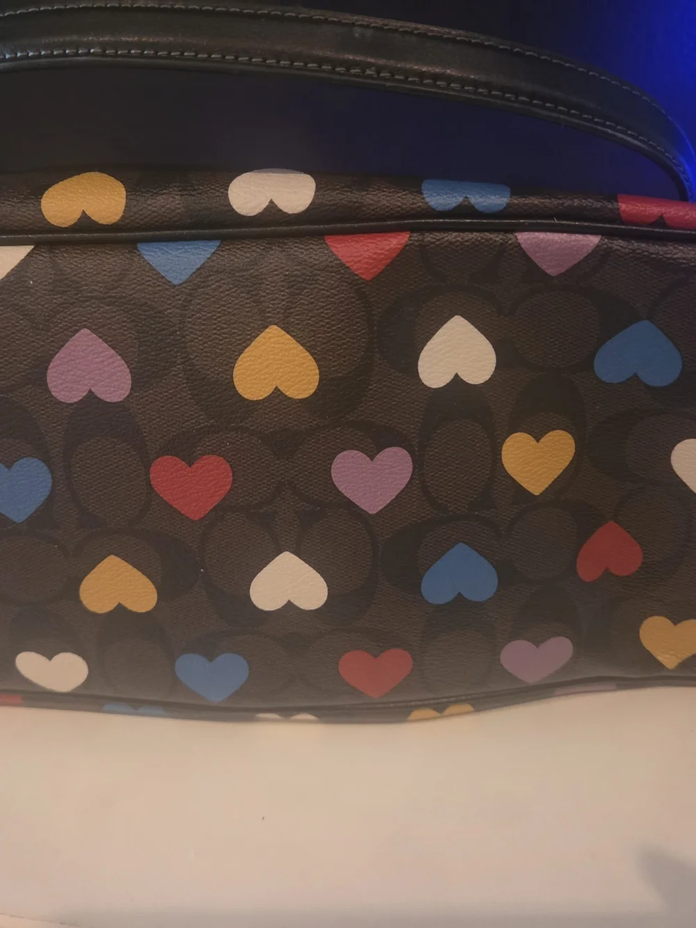 COACH Multicolor Heart Print Tote Bag